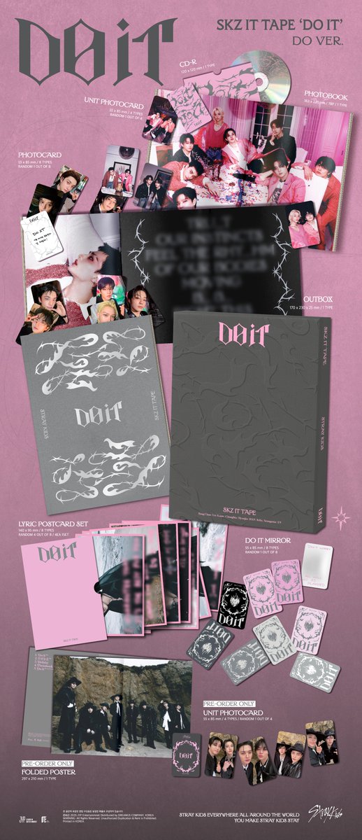 1セット1000円　Stray Kids DO IT 通常盤 Do ver. STRAY KIDS - [ IT TAPE 'DO IT' ('DO VER.') + POB MUSICKOREA